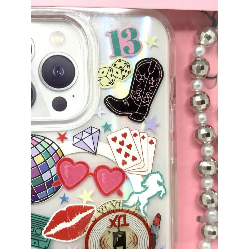 Skinnydip Disco Ball Guitar Cowgirl iPhone 13 / 14 Pro Max New York Beaded Strap